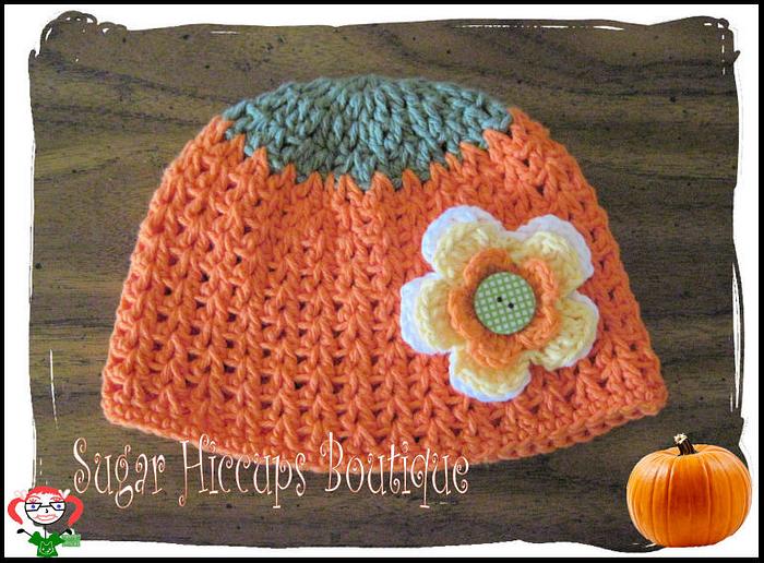 Pumpkin Flower Crochet Hat