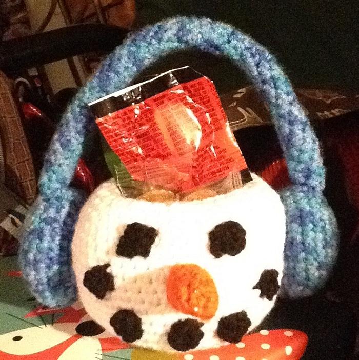 Snowman candy holder 