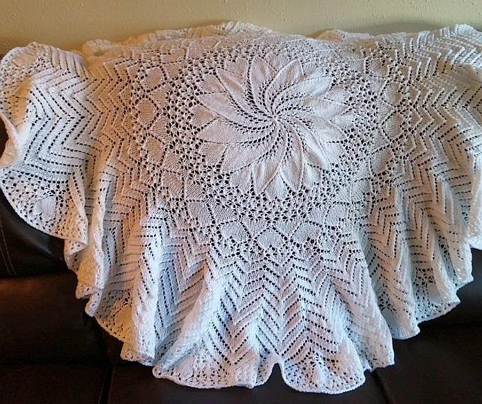 Swirl Baby Christening Shawl