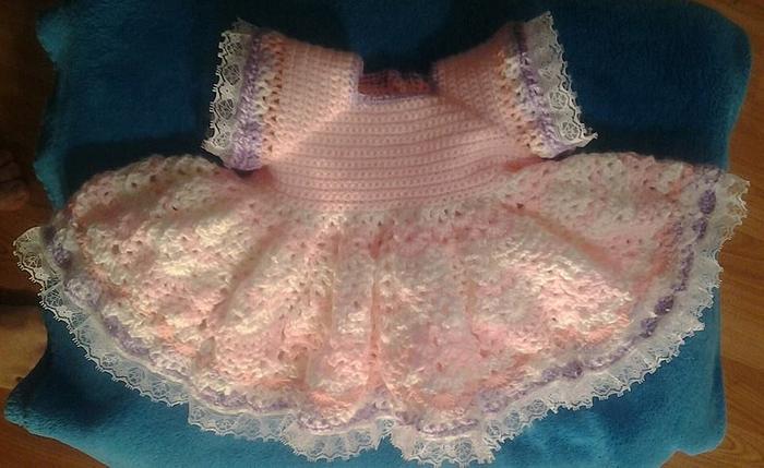 baby lace trimmed dress