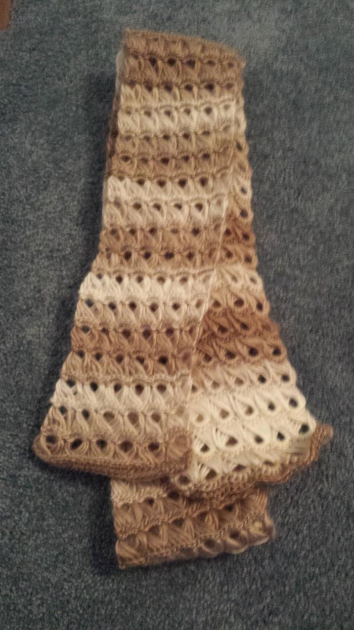 Broomstick lace scarf - neutral